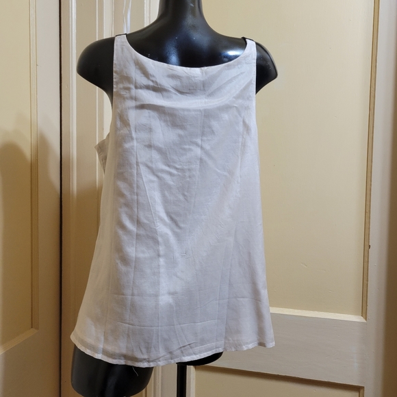 Gap Cotton/Silk Blend Lined Pleated Contrasting Strap Blouse L - Picture 3 of 5